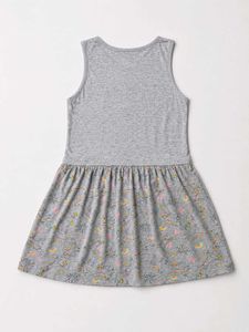 Girls Grey Unicorn Print Dress
