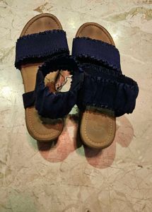 Ruffled Dual Strap Platform Heeled Wedges