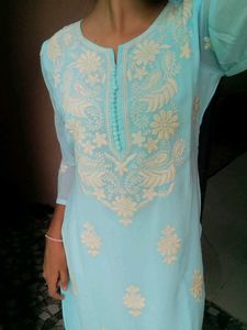 Light Blue Chikankari Kurta