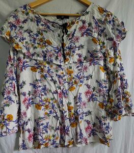 Floral Print Peplum Top