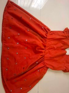 Beautiful Orange Ethnic frock