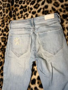 Hollister Flare Jeans with Floral Embroidery