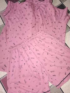 Cute Pink Star Print Nightshirt