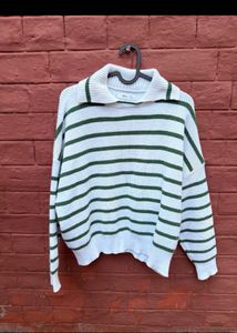 MANGO Striped Knit Sweater