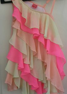 Chiffon Ruffle Dress Material for Girls