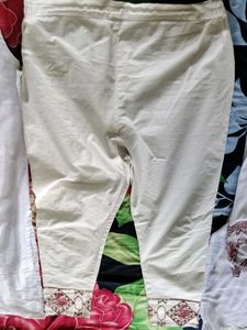 Cream Embroidered Palazzos