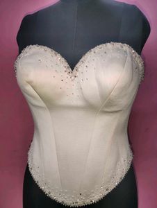 ✨ Ivory Pearl &amp; Rhinestone Corset Top ✨