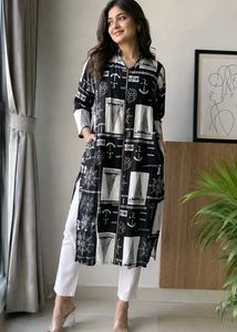 Stylish Nautical Print Long Tunic