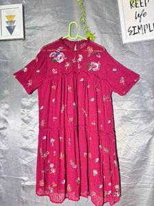 Zara Boho Floral Tiered Mini Dress