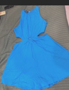 Blue Cutout Jumpsuit