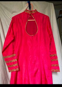 Beautiful Pink Anarkali with Embellished Neckline