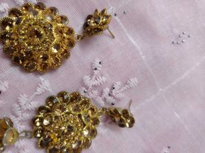 Stunning Golden Earrings with Yellow Drops