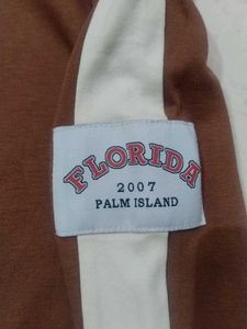 Brown &amp; White Striped Athletic Pants