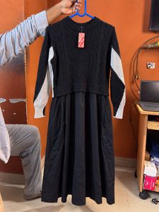 Chic Black & Grey Knit Dress