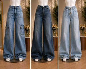 Wide Leg Denim Jeans combo offer of 3