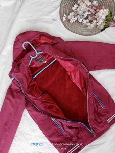 Maroon Hooded Jacket
