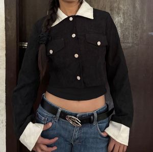 Chic Cropped Corduroy Jacket