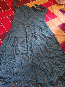 Teal Printed Anarkali Kurta