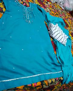 Beautiful Teal Kurta with Mirror Work