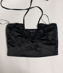 Satin Halter Neck Crop Top