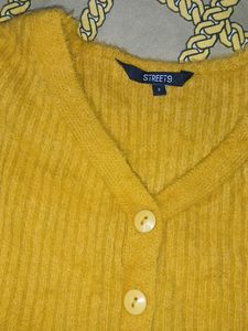Mustard Fuzzy Cardigan