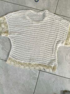 Lace Trim Knit Top