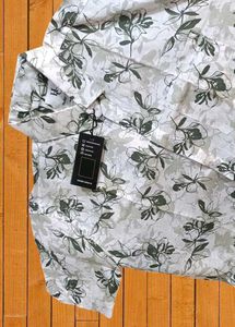 Men's Floral Print Casual Shirt Size L