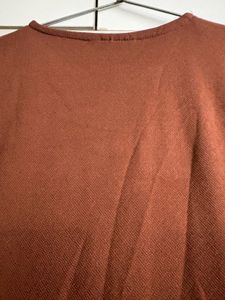 Brown Midi Dress with Ruffle Hem