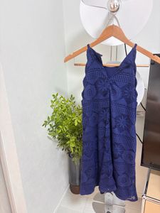 Chic Navy Blue Lace Dress