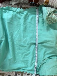 Beautiful Teal Kurta Set with Embellished Jacket