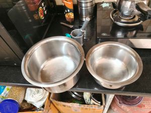 Stainless Steel Cooking Pots 3 ltr nd 1.5 lt