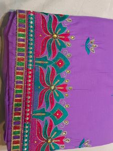 All Over Silk With Thread Work