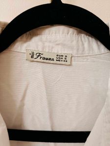 White Evil Eye Embroidered Cotton Shirt