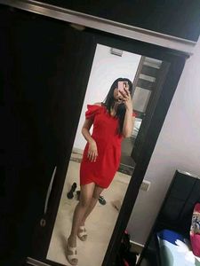 Red Off-Shoulder Mini Dress