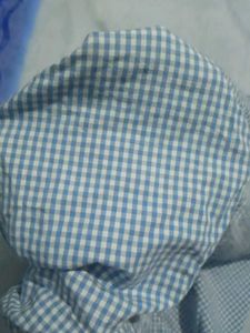 Blue Gingham Puff Sleeve Blouse