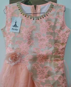 Beautiful Peach Ethnic Gown