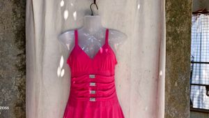 3110. Hot Pink Embellished Mini Dress