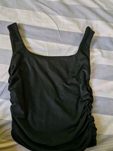 Ruched  black Tank Top