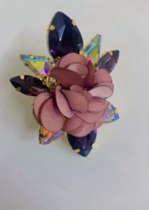 Statement Floral Ring with Crystals