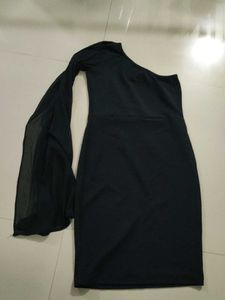 Black One shoulder mini dress