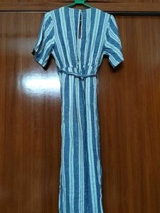 Striped Wrap Jumpsuit