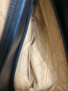 Embossed Floral Black Handbag