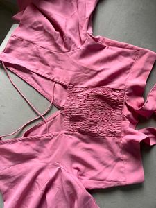 Chic Pink Wrap Top