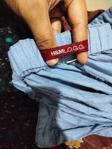 Light Blue Linen Blend Pants