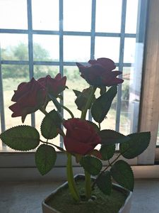 Artificial Red Rose Plant