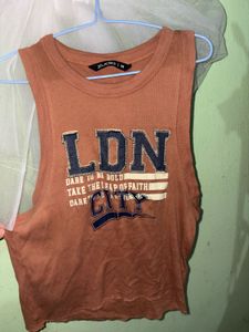 Brown "LDN City" Graphic Tank Top