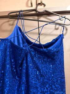 Navy Blue Sequin Bodycon Mini Dress