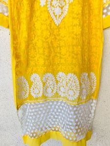 Vibrant Yellow Chikankari Kurta