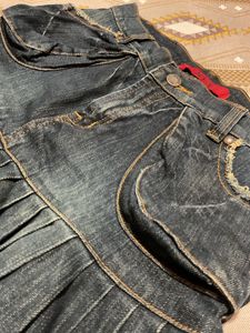Mini Flared Denim Skirt