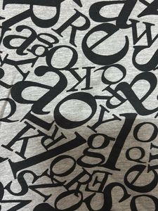 Grey Letter Print Cropped Sweatshirt